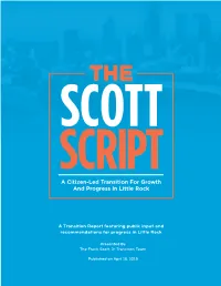 SCOTT SCRIPT a Citizen-Led Transition for Growth and Progress in Little Rock