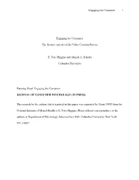 The Science and Art of the Value Creation Process E. Tory Higgins