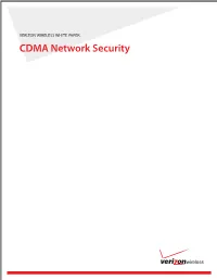 CDMA Network Security Verizon Wireless White Paper CDMA Network Security