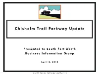 Chisholm Trail Parkway Update
