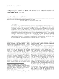 Contiguous Gene Deletion of Ptprk and Themis Causes T-Helper Immunodefi- Ciency (Thid) in the LEC Rat