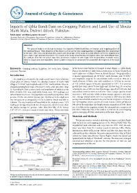 Impacts of Qibla Bandi Dam on Cropping Pattern and Land Use Of