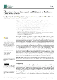 Interaction Between Omeprazole and Gliclazide in Relation to CYP2C19 Phenotype