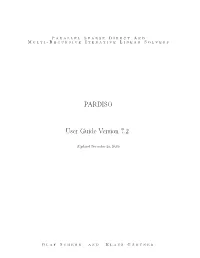 PARDISO User Guide Version