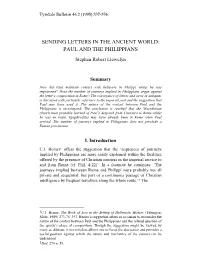 Sending Letters in the Ancient World: Paul and the Philippians