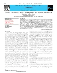 Study of Long-Chain N-6 and N-3 Polyunsaturated Fatty Acids and Other Lipids in Brains of Bull And