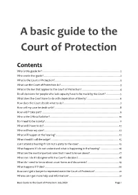 A Basic Guide to the Court of Protection