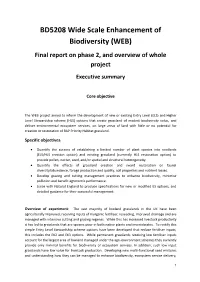 BD5208 Wide Scale Enhancement of Biodiversity (WEB) Final Report on Phase 2, and Overview of Whole Project Executive Summary