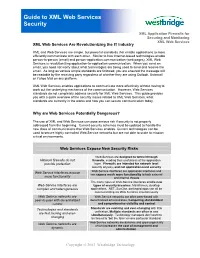 Guide to XML Web Services Security (PDF)