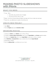 Making Photo Slideshows Handout.Pages