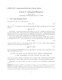 Orthogonal Reduction 1 the Row Echelon Form -.: Mathematical