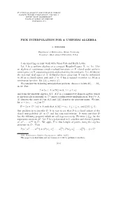 Pick Interpolation for a Uniform Algebra