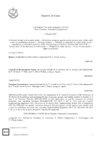 Reports of Cases