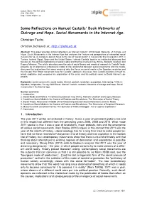 Some Reflections on Manuel Castells' Book Networks of Outrage And
