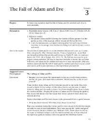 The Fall of Adam and Eve Lesson 3