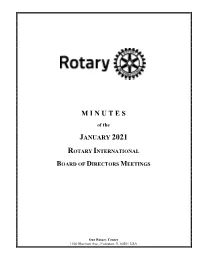 Board Minutes – January 2021