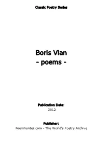 Boris Vian - Poems