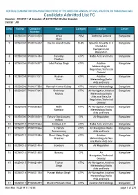 Candidate Admitted List FC Session : 012019 1St Session of 2019 Pilot Online Session Center : All