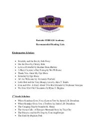 Eastside STREAM Academy Recommended Reading Lists