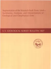 Geological and Geophysical Data By