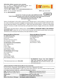 Notice Is Hereby Given to the Public in General and to the Borrower/S And