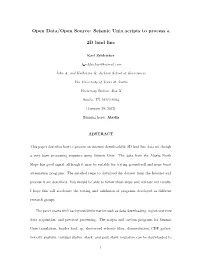 Open Data/Open Source: Seismic Unix Scripts to Process a 2D Land Line