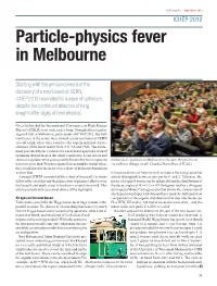 Particle-Physics Fever in Melbourne