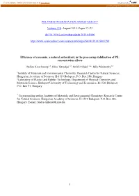 Processing Stabilising Efficiency and Reaction Mechanisms of Curcumin In