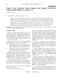 Failure of the Collection Volume Method and Attempts of the ESE Lightning ROD Industry to Resurrect It Abdul M