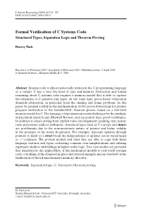 Formal Verification of C Systems Code