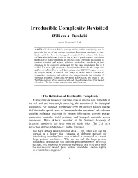 Irreducible Complexity Revisited