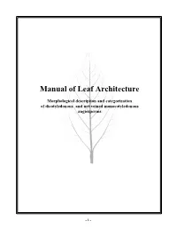 Manual of Leaf Architecture