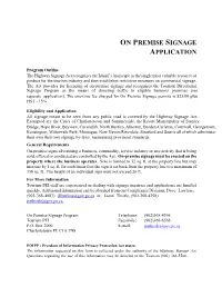 On Premise Signage Application