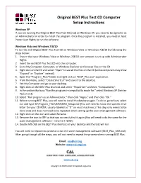 Original BEST Plus Test CD Computer Setup Instructions