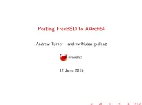 Porting Freebsd to Aarch64