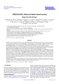 SPECULOOS: Ultracool Dwarf Transit Survey Target List and Strategy?