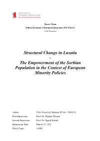 The Empowerment of the Sorbian Population in the Context of European Minority Policies