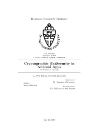Cryptographic (In)Security in Android Apps an Empirical Analysis