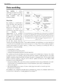 Data Modeling 1 Data Modeling