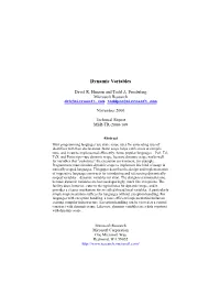 Dynamic Variables