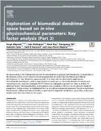Exploration of Biomedical Dendrimer Space Based on In-Vivo