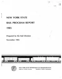 NYSDOT "Rail Program-Report 1985"