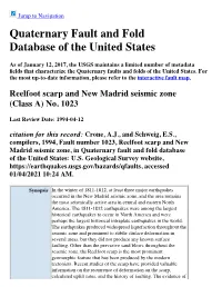 Quaternary Fault and Fold Database of the United States