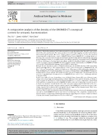 A Comparative Analysis of the Density of the SNOMED CT Conceptual