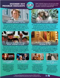 December 2019 Program Highlights