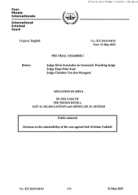 Decision on the Admissibility of the Case Against Saif Al-Islam Gaddafi