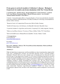From Genes to Network Models of Alzheimer's Disease: Biological Framework for Multi-Scale Brain Simulation with the Virtual Brain