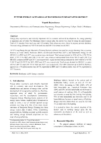 FUTURE ENERGY SCENARIOS of HOUSEHOLD in BHAKTAPUR DISTRICT Yogesh Bajracharya Abstract 1. Introduction 2. Research Objective