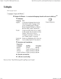 Lidepla - Omegawiki: Multilingual Dictionary