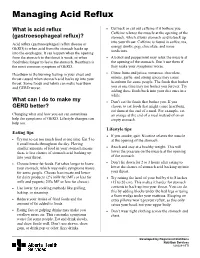 Managing Acid Reflux